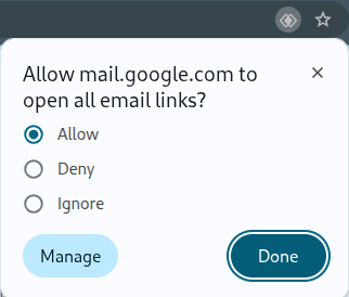 Allow Gmail handle emails
